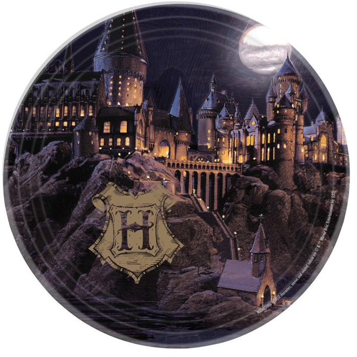 8pk Harry Potter Birthday Round Paper Plates 23cm - Everything Party