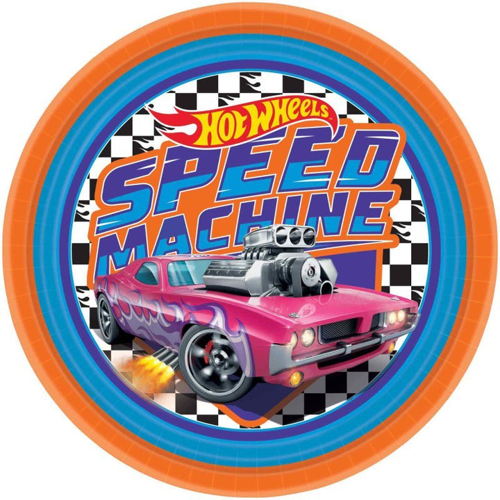 8pk Hot Wheels Speed Machine Paper Plates 23cm - Everything Party