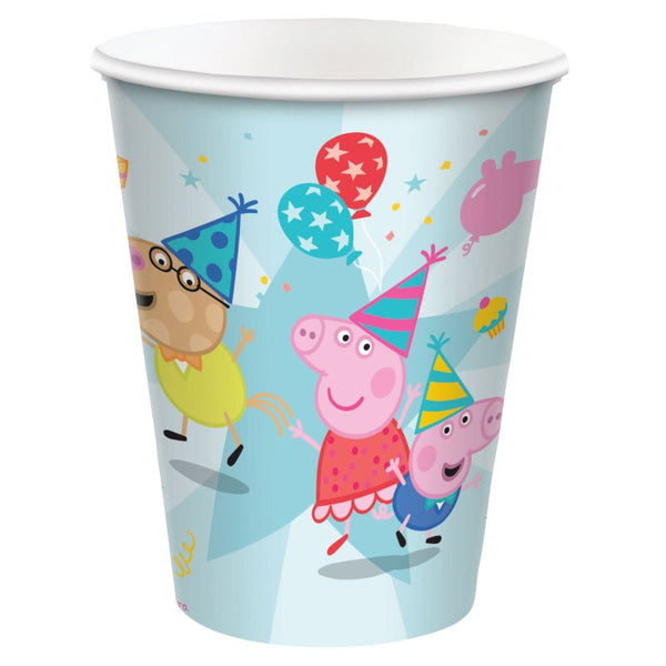 8pk Licensed Peppa Pig Confetti Party Paper Cups 266ml - Everything Party