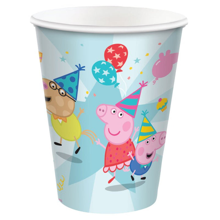 8pk Licensed Peppa Pig Confetti Party Paper Cups 266ml - Everything Party