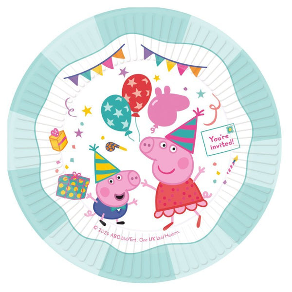 8pk Licensed Peppa Pig Confetti Party Paper Plates - Everything Party