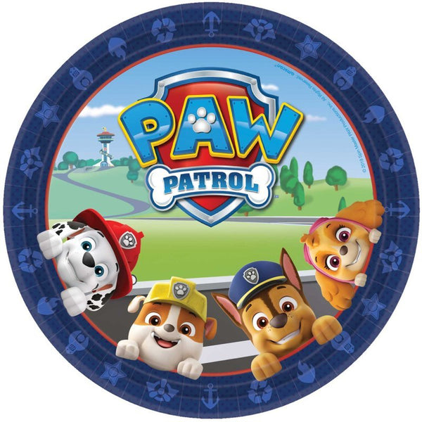 8pk Paw Patrol Adventures Round Paper Plates 23cm - Everything Party