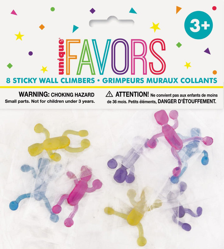 8pk Sticky Wall Climbers Party Favours - Everything Party