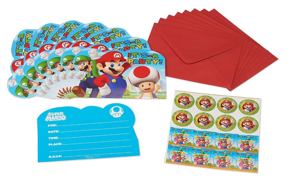 8pk Super Mario Brothers Party Invitations - Everything Party