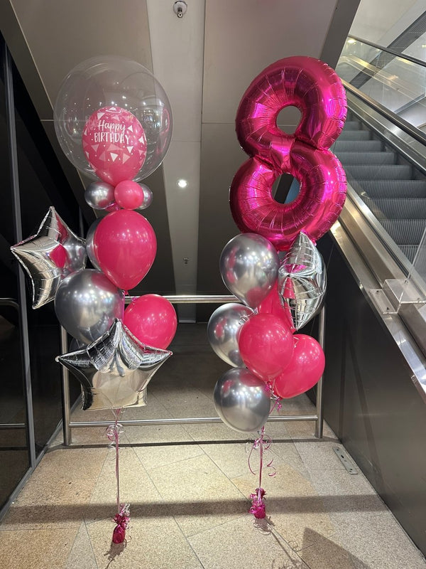 8th Birthday Number Shape Foil Helium Balloon Bouquet - Everything Party