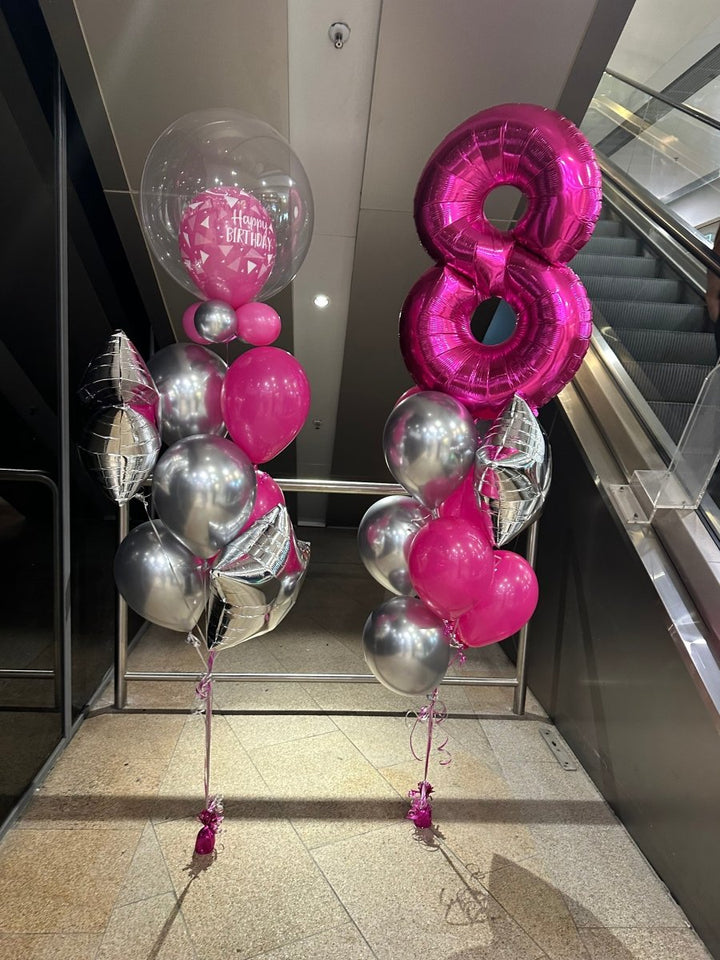 8th Birthday Number Shape Foil Helium Balloon Bouquet - Everything Party