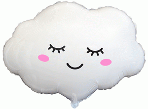 57cm White Cloud Shape Foil Balloon