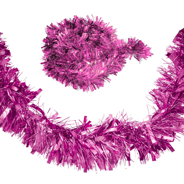 2m Pink Christmas Tinsel Garland