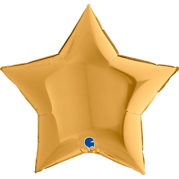 91cm Grabo Jumbo Gold Star Shape Foil Balloon - Everything Party