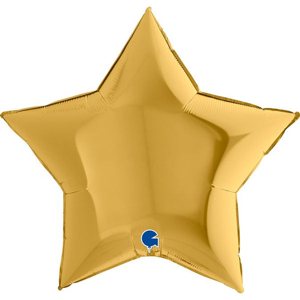 91cm Grabo Jumbo Gold Star Shape Foil Balloon - Everything Party