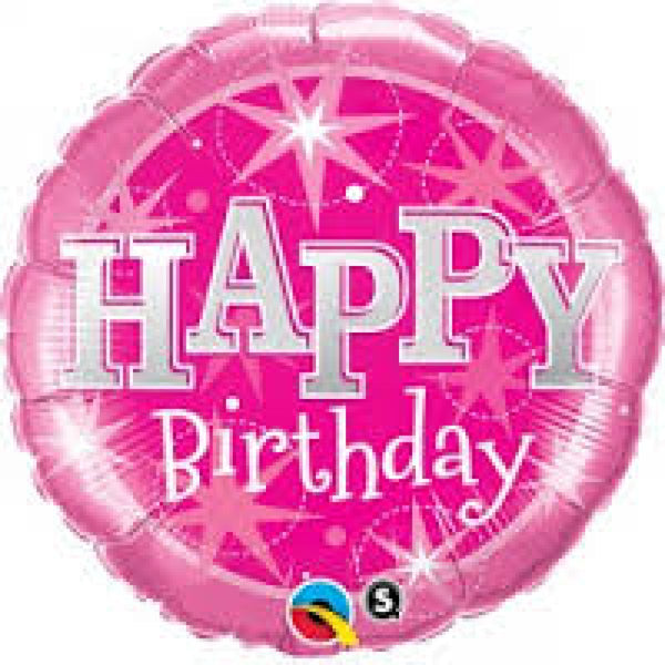 91cm Qualatex Jumbo Happy Birthday Pink Sparkle Foil Balloon - Everything Party