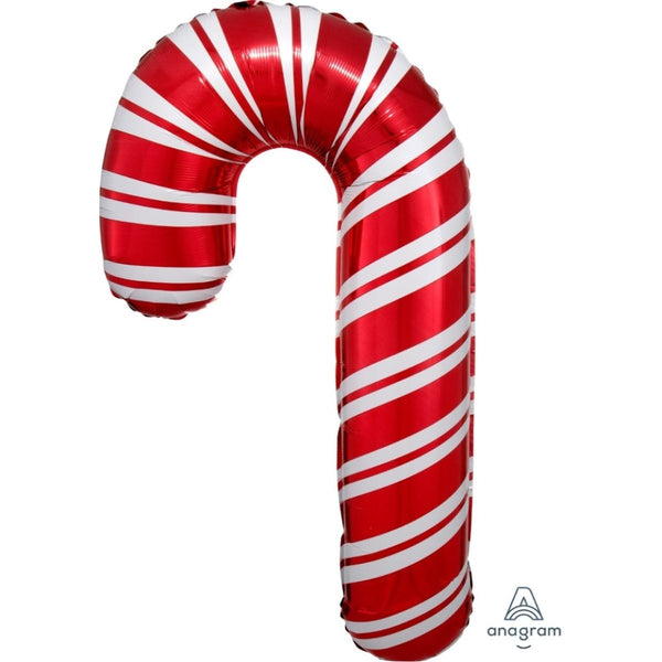 93cm Anagram Foil Shape Candy Cane Balloon - Everything Party