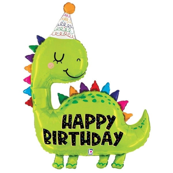 96cm Foil Shape Cute Dinosaur Birthday Balloon - Everything Party
