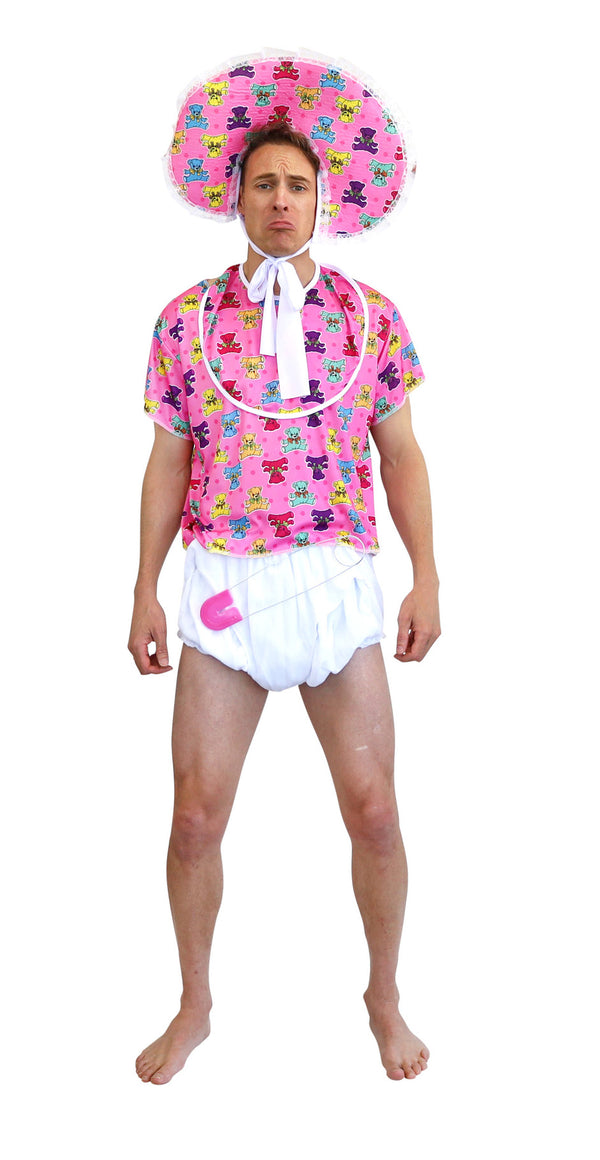 Adult Pink Baby Boomer Costume – Funny Big Baby Outfit | Standard Size