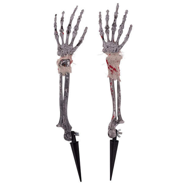 2pk Lawn Stake Skeleton Hand