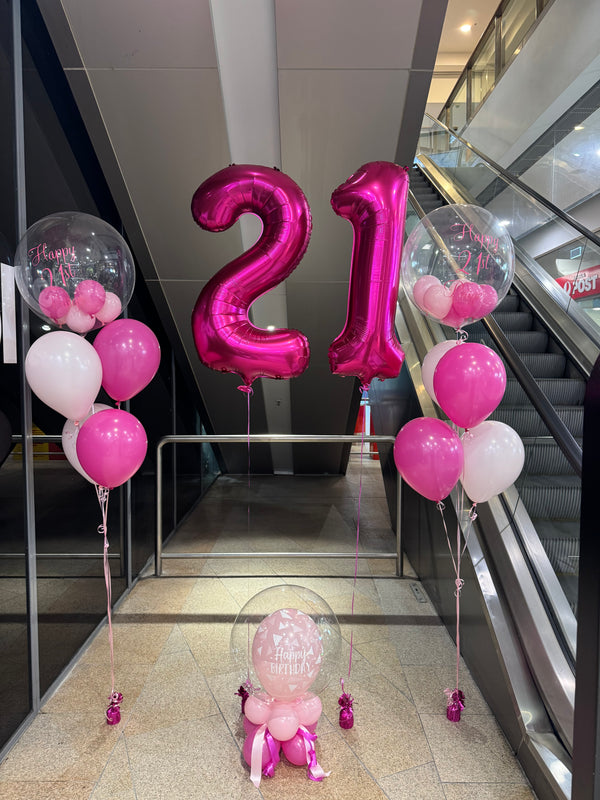 21st Birthday Foil Helium Balloon Bouquet With Decal Stickers