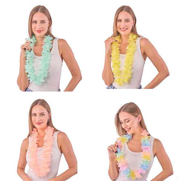 Pastel Hawaiian Leis – 4 Assorted Colours