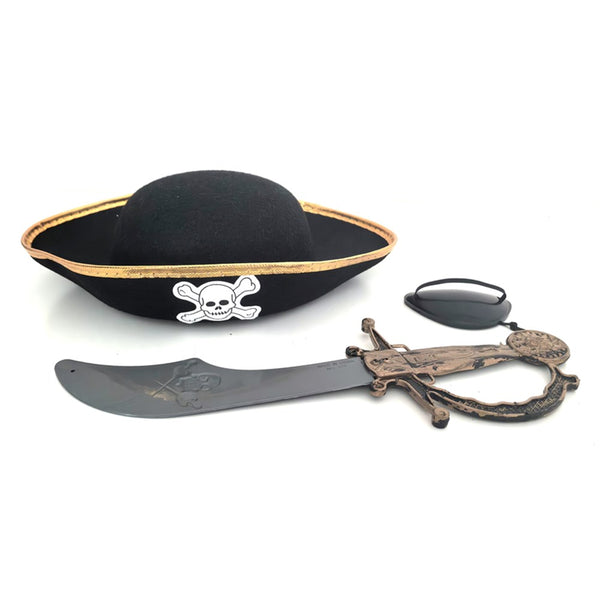 3 Piece Kids Pirate Dress Up Kit – Hat, Cutlass & Eye Patch