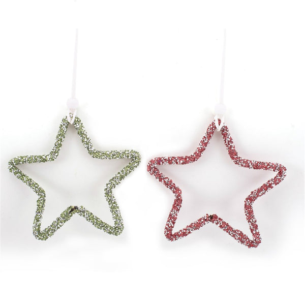 11.5CM Bling Star Tree Ornament – 2 Assorted Colours