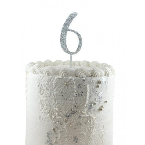 Acrylic Silver Glitter Number Cake Topper - Everything Party