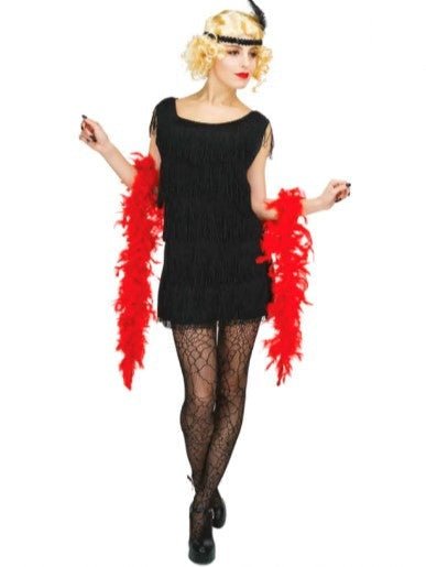 Adult 1920's Black Fringe Flapper Costume - Everything Party