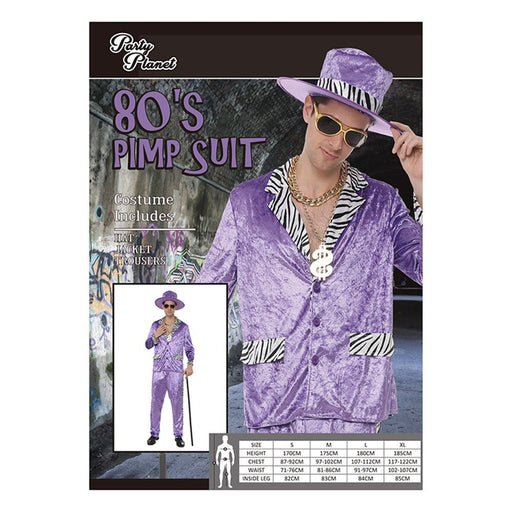 Adult 80's Purple Pimp Suit Costume - Everything Party