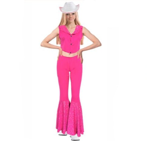 Adult Barbie Style Pink Doll Western Cowgirl Costume - Everything Party