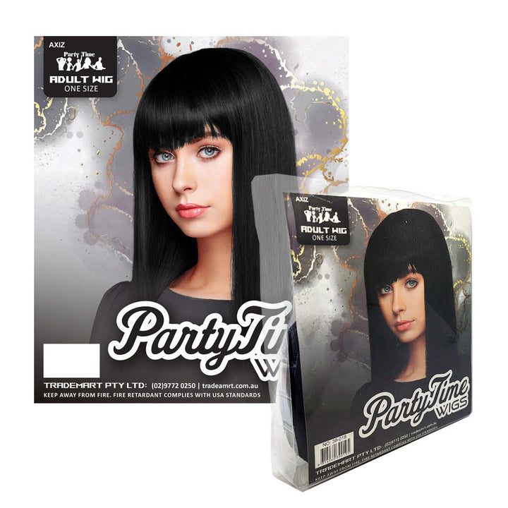 Adult Black Long Wig with Fringe - Everything Party