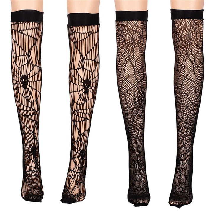 Adult Black Spider Web Stockings - Everything Party