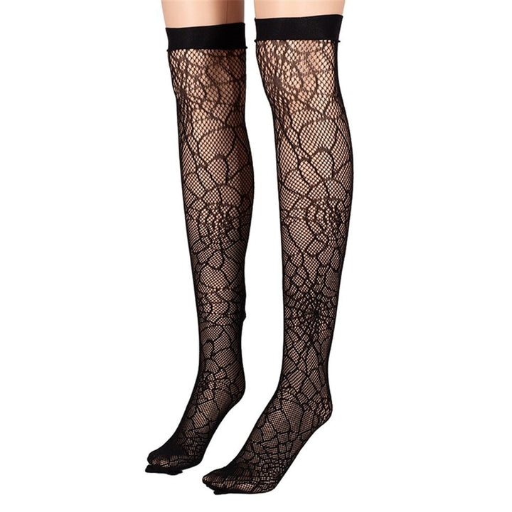Adult Black Spider Web Stockings - Everything Party