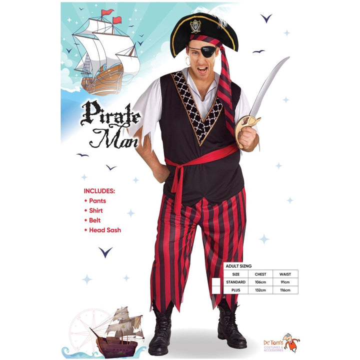 Adult Buccaneer Pirate Man Costume - Everything Party