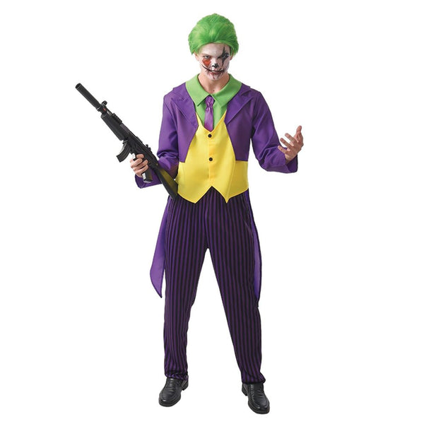 Adult Crazy Clown Joker's Costume - Everything Party