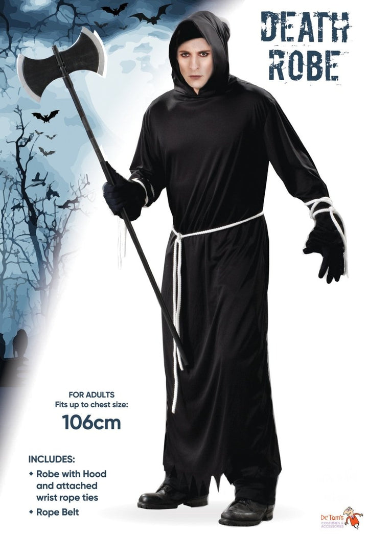 Adult Death Robe Costume – Grim Reaper Halloween Outfit - Everything Party