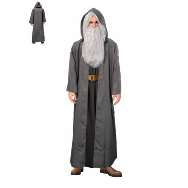 Adult Grey Wizard Costume – Hooded Robe - Everything Party