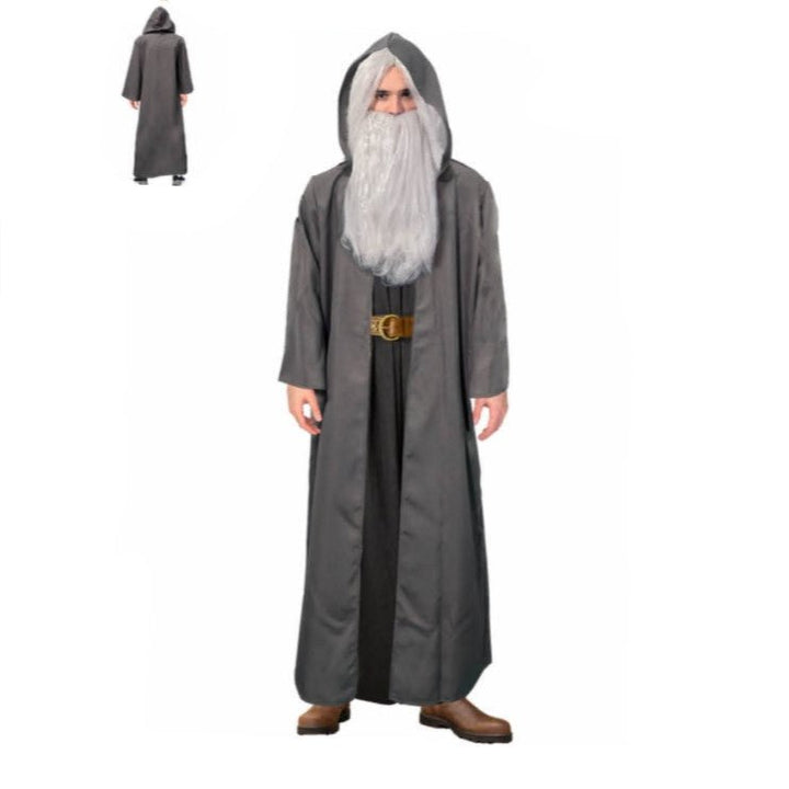 Adult Grey Wizard Costume – Hooded Robe - Everything Party