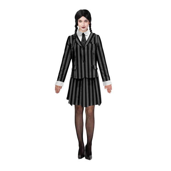 Adult Halloween Wednesday Addams Family Lady's Costume - Everything Party