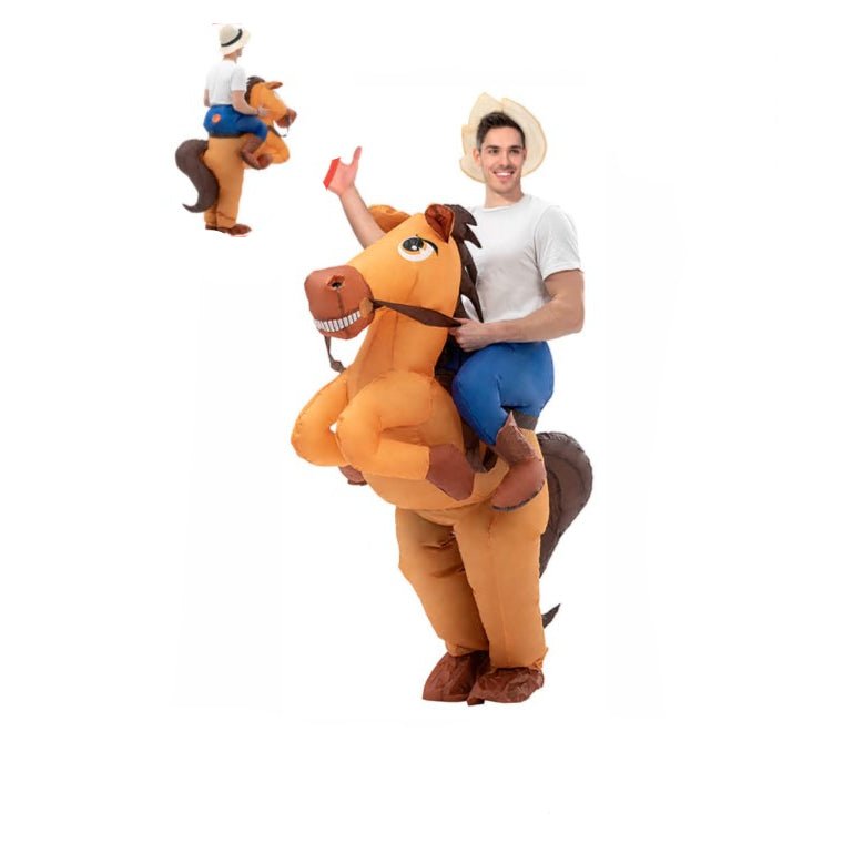 Inflatable Riding Costume Adult Inflatable Horse Rider Costume – Cowboy Ride-On Outfit ...