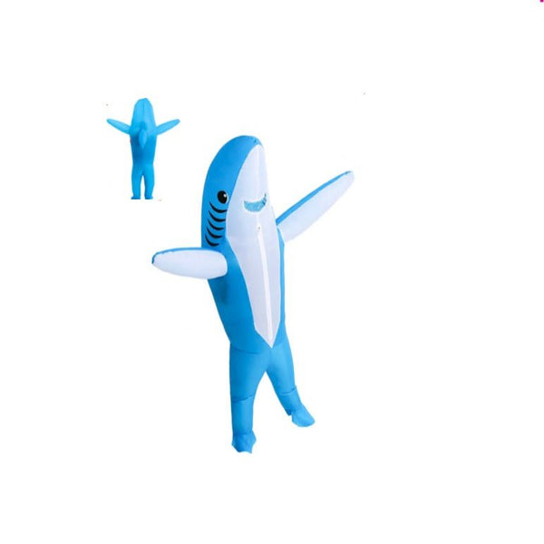 Adult Inflatable Shark Costume – Funny Blue Shark Suit - Everything Party