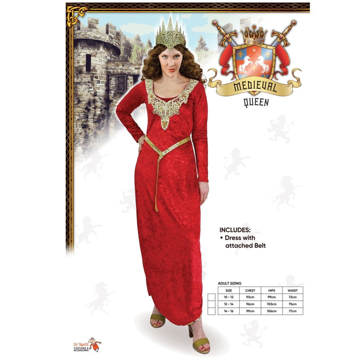Adult Medieval Queen Costume – Red - Everything Party