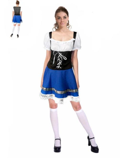 Adult Oktoberfest Bavarian Blue Beer Girl Costume - Everything Party