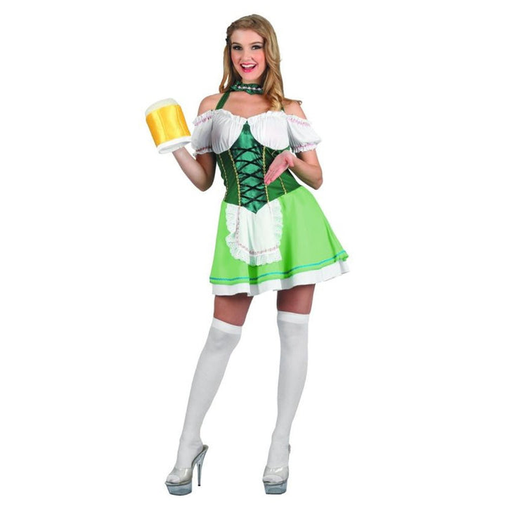 Adult Oktoberfest Green Bavarian Beer Girl Costume - Everything Party