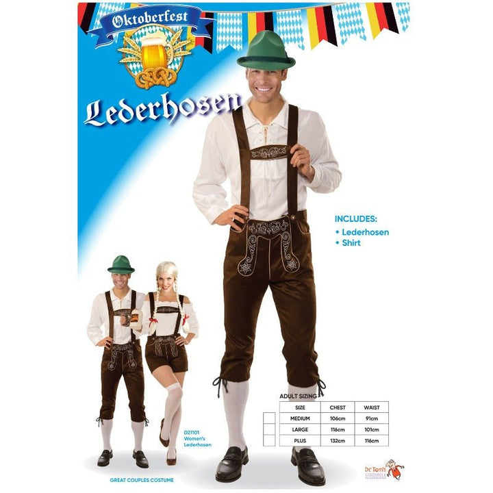 Adult Oktoberfest Traditional Germany Lederhosen Man Costume - Everything Party