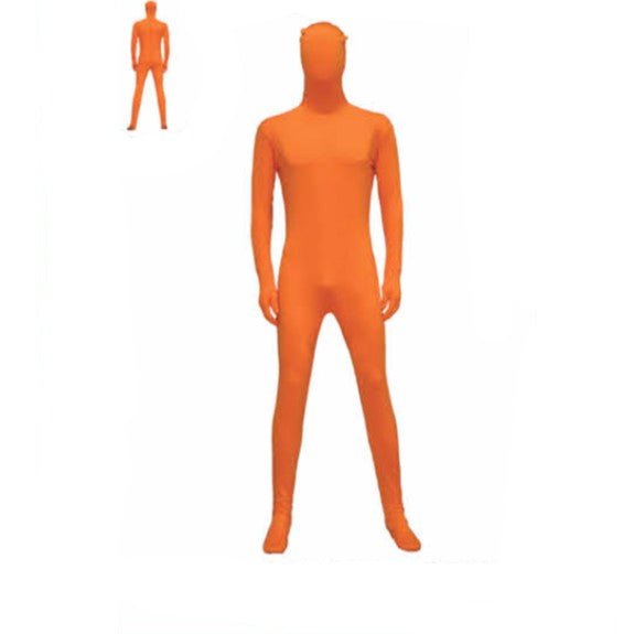 Adult Orange Body Suit Costume – Full Morphsuit Style Outfit - Everything Party