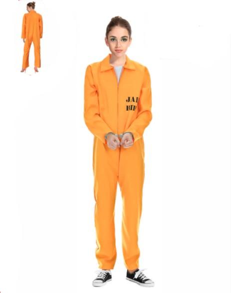 Adult Orange Prisoner Jumpsuit Lady Costume - Everything Party