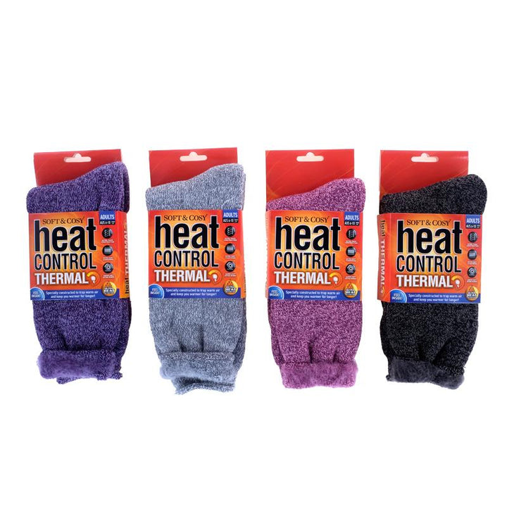 Adults Heat Control Premium Socks Thick Brushed Lining Crew Cut - Everything Party