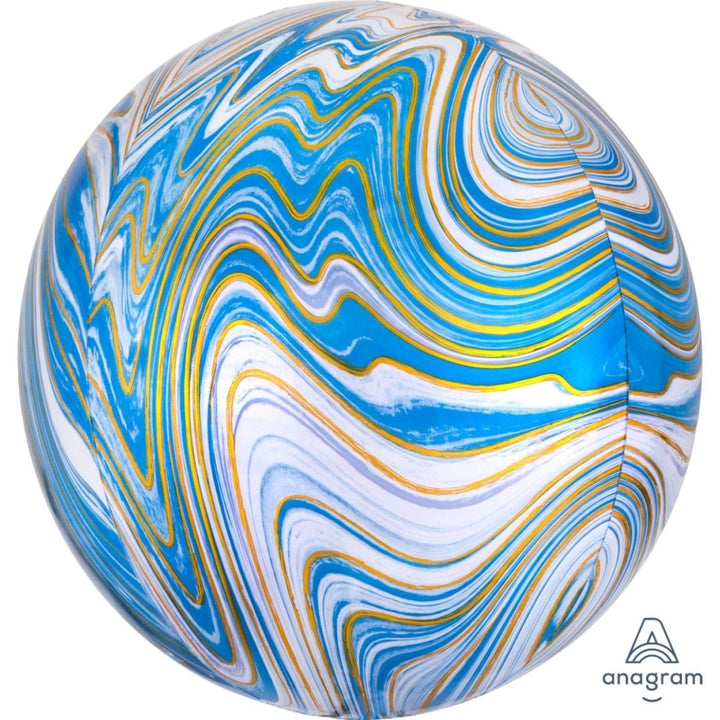 Anagram 40cm Marblez Orbz Balloon - Blue - Everything Party