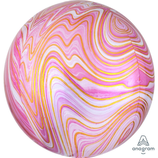 Anagram 40cm Marblez Orbz Balloon - Pink - Everything Party