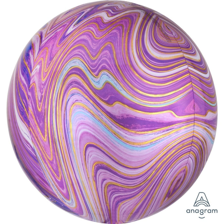 Anagram 40cm Marblez Orbz Balloon - Purple - Everything Party