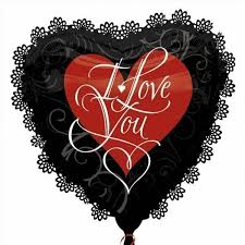 Anagram 55cm Elegant Black & Red Heart “I Love You” Foil Balloon - Everything Party