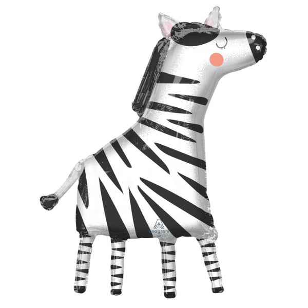 Anagram 91cm SuperShape Get Wild Zebra Foil Balloon - Everything Party